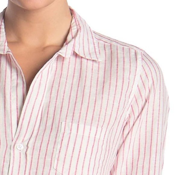 NWT FRANK & EILEEN Striped Button Down Shirt L Top